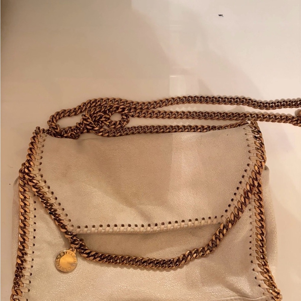 Stella McCartney Cream Crossbody Bag with Gold Chain
